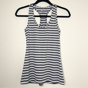 90 Degree | Grey & White Striped Fitness Tank Top - Small
